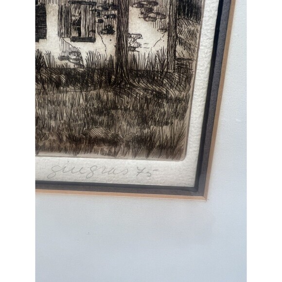 1975 GINGRAS, Gilles Emmanuel "Untitled - Cottage" Etching Signed 42 of 100 - Picture 5 of 8